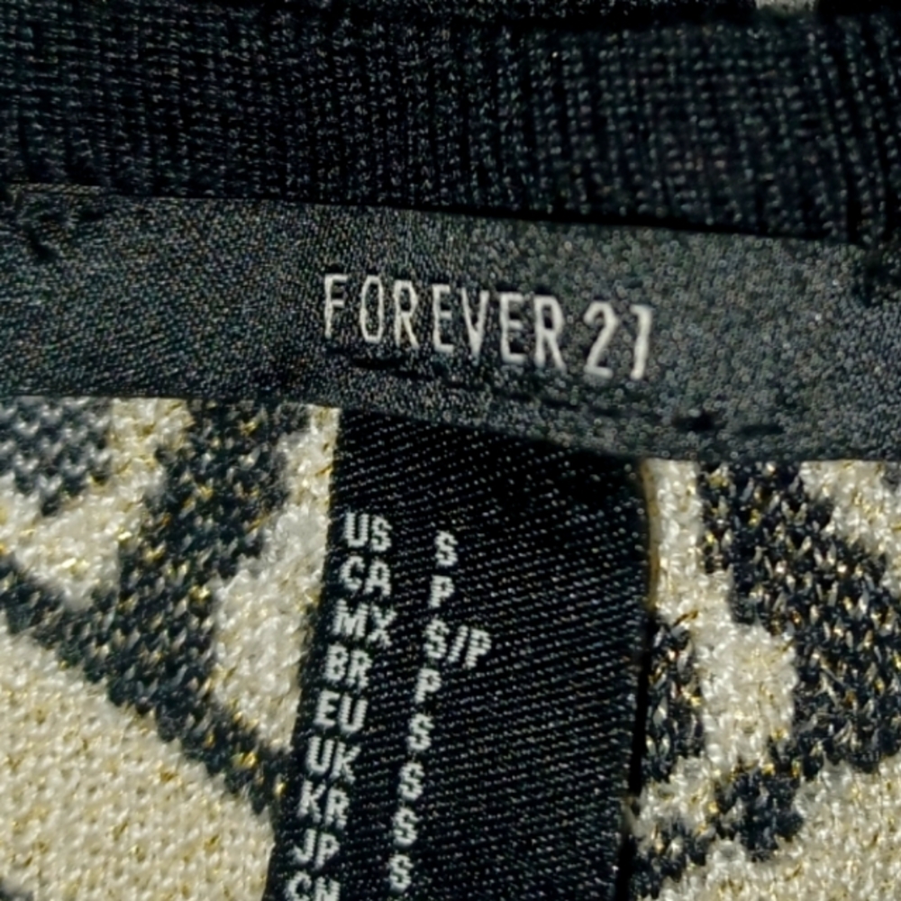 Forever 21 Black Gold Sweater Dress - Picture 6 of 6